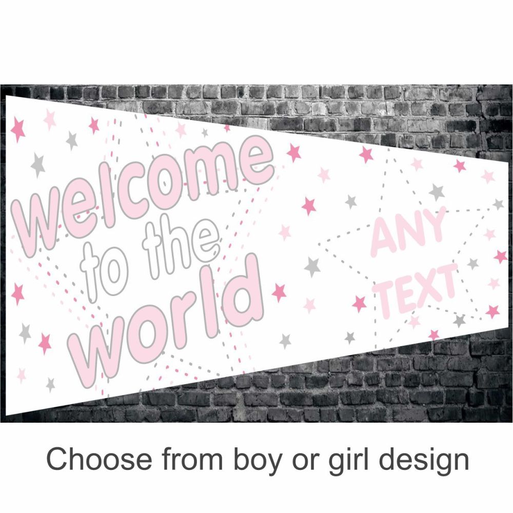 Welcome to the World Baby Personalised Banner